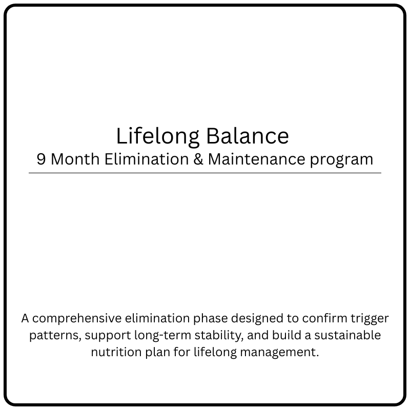 Lifelong Balance: 9 Month Elimination & Maintenance Program